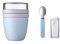 Mepal Set Lunchpot Faltbarer Löffel Ellipse – Nordic Blue/Hellblau – praktischer Müslibecher und Behälter für Transport von Lebensmitteln