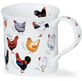 Dunoon Fine Bone China Bute Shape Animal Breeds Mug - Made in England (Chickens)
