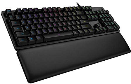 Logitech G513 mechanische Gaming-Tastatur, GX-Brown Taktile Switches, RGB-Beleuchtung, USB-Durchschleife, Handballenauflage mit Memory Foam, Aluminium-Gehäuse, UK QWERTY-Layout - Schwarz