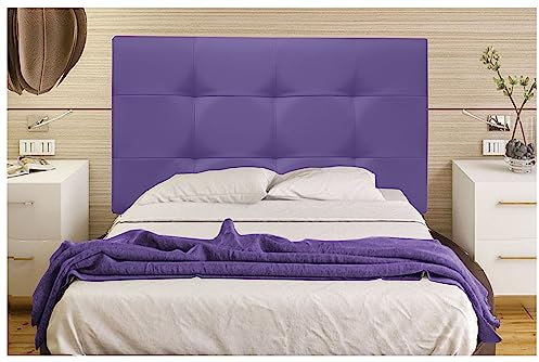 ONEK-DECCO Cabecero Mod. Big Tennessee tapizado en Polipiel de Dormitorio Medidas cabecero de Cama niño, Juvenil y Matrimonio Cabezal, tapizado, Acolchado (90x70, Morado)
