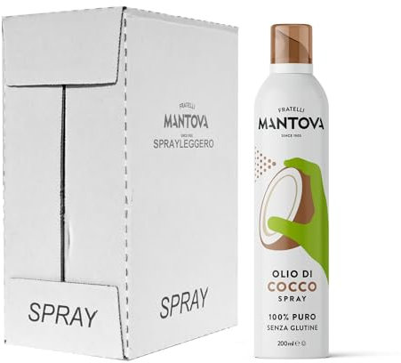 SPRAYLEGGERO 100 % Kokosöl-Spray 6x200 ml - durch die Praktische Sprühflasche Können Sie bis zu 90 % des Öls Einsparen