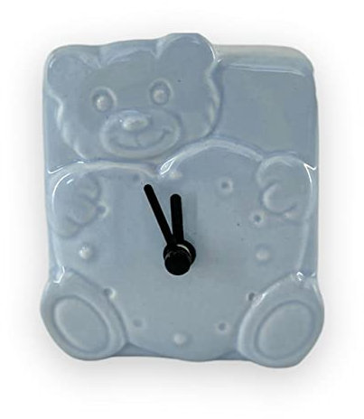 WALD Kergrès® Keramik-Tischuhren mit Hochglanz-Effekt Orsetto himmelblau