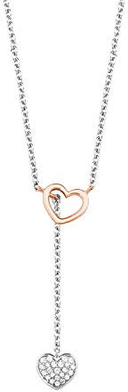 s.Oliver 2027841 Damen Collier Herz Bicolor Rose weiß Zirkonia 45 cm
