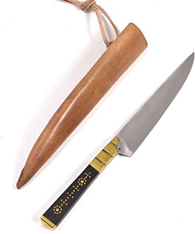 Vehi Mercatus Mittelalter Messer mit Lederscheide Edelstahl Horn