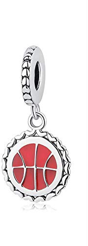 Charm Anhänger,Original 925 Sterling Silber Charm Perle Fußball Basketball Hockey Anhänger Charms Fit Armbänder Frauen Diy Schmuck