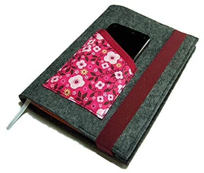 Handmade Kalenderhülle Hülle Einband Wollfilz für Din A5 Buchkalender, Notizbuch Farb- / Stoffwahl