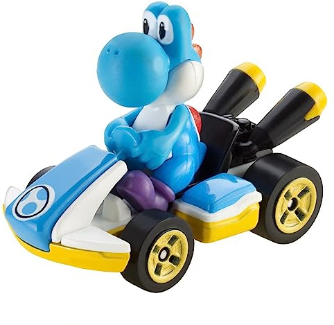 DieCast Hotwheels Mario Kart Yoshi (Standard-Kart), Maßstab 1:64, Hellblau