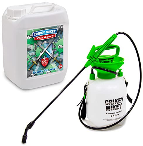 Crikey Mikey Viro Guard (5L) Multi-Purpose Outdoor Cleaner External Disinfectant Sanitiser Kills 99.9% Bacteria & Viruses + 3L Sprayer