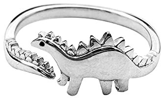Herbests Dinosaurier Ring Für Herren Damen, Niedliche Tyrannosaurus verstellbare Ringe 925 Sterling Silber Band Ring Mode Vintage Ring Hochzeitsring Jahrestag Geschenk