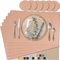 Mahewa® 6er Set Premium Tischset aus Kunstleder - Platzset abwaschbar und wasserdicht - Platzdeckchen Telleruntersetzer in Lederoptik (Rose, Eckig)