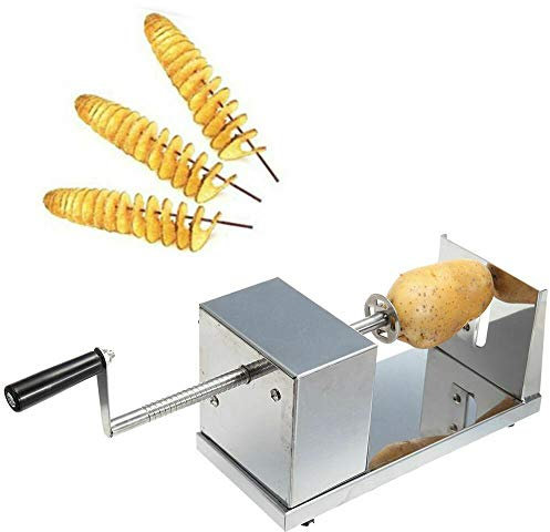 Affettatrice a spirale per patate e patate in acciaio inox