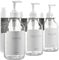 MaisoNovo Dispenser Shampoo e Bagnoschiuma - Dispenser Sapone Doccia a Parete - Sapone Bagno a Muro-Set da 500 ml di 3 Bottiglie di Plastica Trasparenti, Pompa Bianca