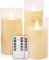 salipt LED Flameless Candles, Battery Operated Flickering Candles, Moving Flame Electric Candle Sets Glass Effect with Remote Timer, Set of 3, H 4 5 6 - ‎Ivory