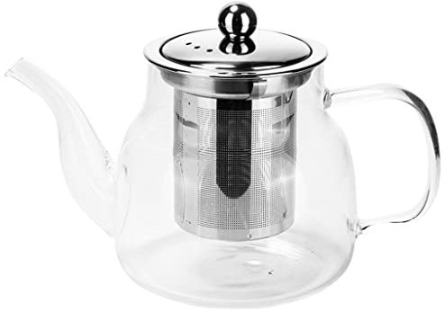 Teapot with Infuser, Heat Resistant Borosilicate Glass, 600ml