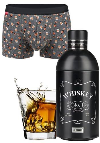 soxo Whisky Calecon Homme Boxer Cadeaux Hommes Coton Cadeau Slip Original Gadget XL Whisky
