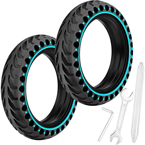 Solid Reifen, 2-Teilig E Scooter Reifen, Kompatibel mit Xiaomi M365 / Pro 2, 8 1/2 x 2 Scooter Reifen, Vollgummireifen E Scooter 8,5 Zoll mit Montagewerkzeug (Blau)