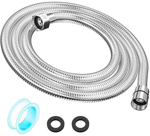 Tuyau de douche extra long de 200,9 cm en acier inoxydable 304 de qualité supérieure, extension de tuyau de douche flexible, tuyau de douche universel de rechange G1/2, insert fileté et écrou