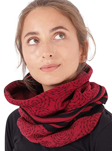 PUREWONDER Damen Schal Schlauchschal Rundschal Loop Fleece lp31 Rot