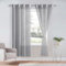 DWCN Sheer Voile Vorhang Transparente Gardine mit Ösen 2 Stücke Ösenschal für Wohnzimmer, Babyroom，Schlafzimmer, Grau, 210x132cm(HxB)