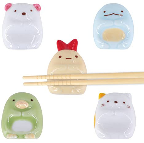 Roffatide Anime Un juego de palillos de cerámica con 5 palillos, cucharas, tenedores y regalos de cocina para el hogar