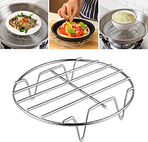 RANRAO Air Fryer Rack, 6/7/8/9 Zoll Air Fryer Zubehör, einlagiges Grillrost Gitter Backblech Racks Mehrzweck-Metallhalter Rack für Ofen Mikrowelle Backen