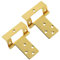 Large Brass Cranked 50mm / 2 Flush Hinges for Internal External Doors - Heavy Duty Crank Hinges for Cupboards, Cabinets, Dresser, Wardrobes - Pack of 2