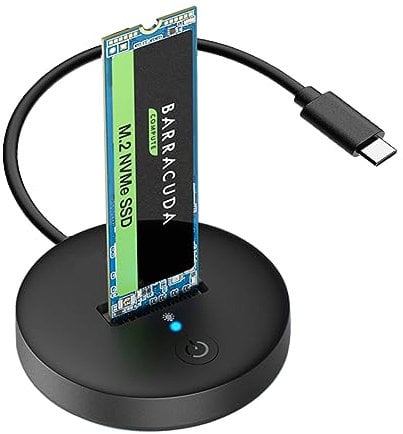 M.2 to USB Docking Station, M.2 NVMe SSD to USB-C Reader Adapter for NVME SSD. Reader Adapter with Duplicator Function and Heat Dissipation, K1698P.