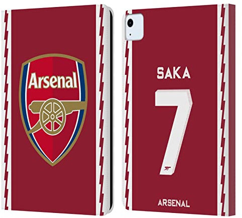 Head Case Designs Licenciado Oficialmente Arsenal FC Bukayo Saka Equipación De Jugadores 2022/23 Carcasa de Cuero Tipo Libro Compatible con Apple iPad Air 2020/2022
