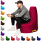 PATCH HOME Gamer Kissen & Lounge Sitzsack – befüllbar mit Reißverschluss, gefüllt mit Styropor, geeignet für In- & Outdoor. Perfekt als Gaming Sessel Sitzkissen (Weinrot, Ø 65cm x Höhe 70cm Junior)