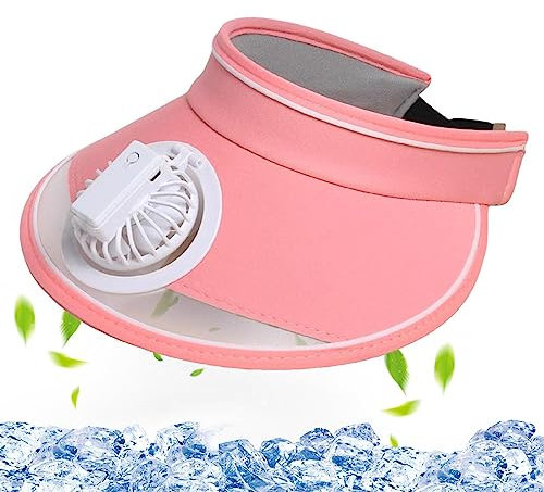 FokCalgary Fan Caps,Flexible Women USB Rechargeable | Cooling Hat with Multiple Colors, Fan Beach Accessories for Hiking Casual Women Pink