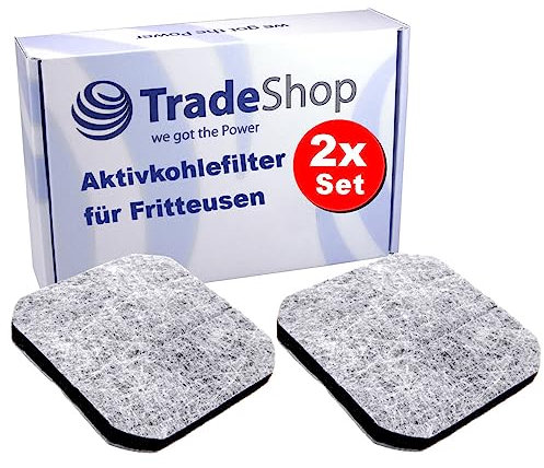 2x Trade-Shop Aktivkohlefilter/Antigeruchsfilter/Filtermatte kompatibel mit Tefal, kompatibel mit Moulinex Fritteusen, Ersatz für Tefal 792633