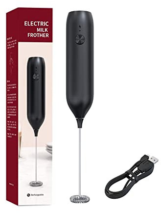 BHUJIA Mousseur ¨¤ Lait ¨¦Lectrique Portatif USB Rechargeable Mini Mousse Maker Boisson M¨¦Langeur Fouet Batteur pour Caf¨¦ Latte Matcha