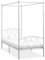 ADWOA Himmelbett-Gestell Weiß Metall 120 x 200 cm Metall Bettgestell 120x200 Himmelbett