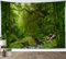 LB Wandteppich Grüner Wald Wandtuch Tropischer Baum im Dschungel mit Fluss Wandbehang Natur Berglandschaft Tapisserie für Wohnzimmer Schlafzimmer Wohnheim Wanddeko,235x180cm