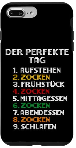 Der Perfekte Tag Zocken Lustige Spruch Zocker Handyhülle Hülle für iPhone 7 Plus/8 Plus