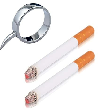 Generic XHBTS Annie Leonhart Ring Anime Cosplay Ringe Prop Zubehör und Fake Puff Zigaretten Kostüm Zubehör, Silber, Metall, Kein Edelstein