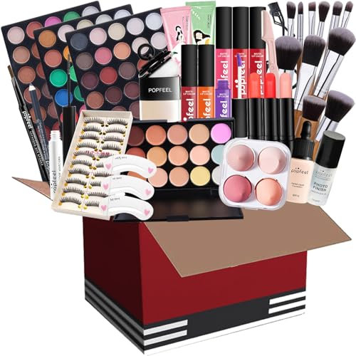 LHLXZQ Set per il trucco da donna, set di trucco di lusso multiuso, con palette di ombretti, correttore, mascara, eyeliner, pennelli per makeup, uso quotidiano e Natale, set regalo di compleanno#2