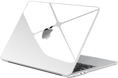 EooCoo Ultradünnes Case Kompatibel mit MacBook Air 13 Zoll Hülle M4 M3 M2 2025 2024 2022 [Klares Display Logo] A3240 A3113 A2681 Mac Book 13.6 Cover Transparent Hart Schutzhülle - Kristall Klar