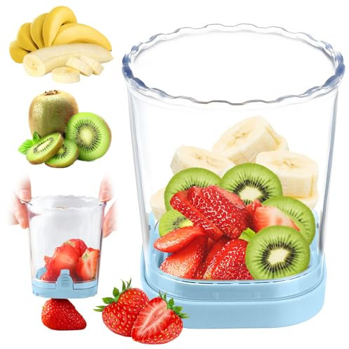 Affettatrice per frutta staccabile, in acciaio inox, affettatrice per uova e fragole, accessorio da cucina (blu)