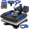 30 * 38 CM 38 * 38 CM 5 In 1 Multifunktionale Hitzepresse Maschine Digitalanzeige Sublimationsdrucker for Kappen Hemden Tassen(15x15in 5in1 Blue)