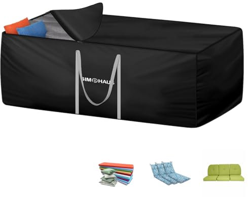 SIMPHAUS Bolsa de Almacenamiento para Cojines Jardín,Bolsa Cojines Exterior Impermeable Jardin con Cremallera,Tela Oxford 420D Bolsa para Guardar Árbol de Navidad,Bolsa de Mudanza Grande 180x80x60cm
