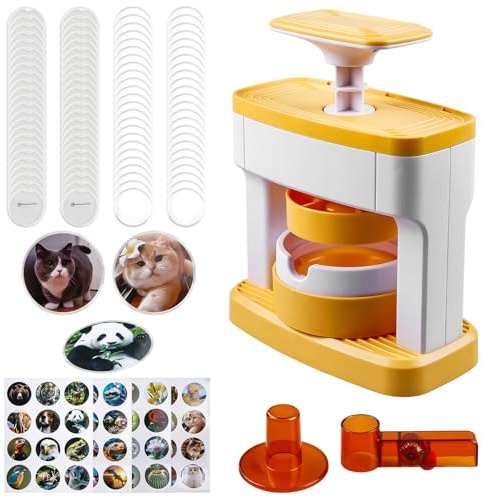 GBKDQQ Button Maker Maschine, 55 mm, Acryl, Badge Machine, DIY Button Press Machine mit 96 Teilen und Kreisschneidern, Abzeichen Macher Maschine Für DIY Kreation Geschenke