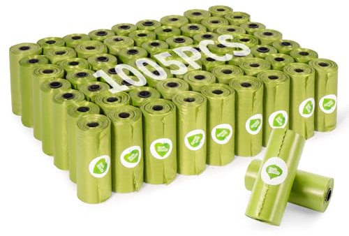 KOMABLEN 1005 Stück Hundekotbeutel biologisch Abbaubar, 67 Rollen Kotbeutel für Hunde, Auslaufsicher Hundebeutel Kot, Tragbar Dick Hundetüten Hundezubehör mit Kotbeutelspender 33x22.8cm