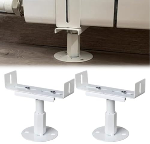 Lot de 2 pieds de radiateur en aluminium, supports de sol réglables, 8 à 13 cm de hauteur, design élégant, résistant à la buée pour radiateurs en fonte, installation facile pour radiateur en fonte,
