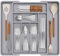 Lifewit Besteckkasten für Schubladen, Verstellbarer Besteckeinsatz Breite von 33 bis 57 cm, Schublade Besteck Organizer für Küche Tiefe 42,4 cm, Kunststoff Besteckhalter für Löffel/Gabeln/Messer, Grau