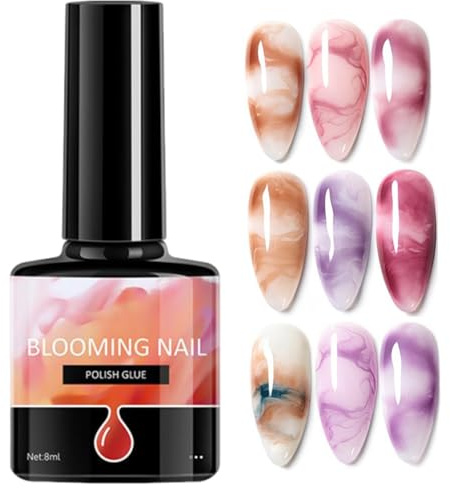 Nail Gel Marble Ink Gel Nail | 7.3ML Smudge Liquid Quick Gradient Transparent for Wedding Travel Home Men Party Daily Manicurist Women Youth Stage