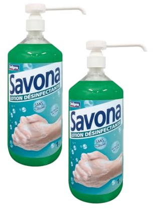 SAVONA Hand-Desinfektionsgel – 2 x 1 L – Ideal für den täglichen Gebrauch, pflegend & hygienisch sauber