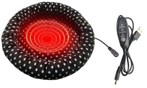 Beheiztes Katzenbett - Elektrische warme Haustiermatratze, temperaturgesteuertes Kissen, weiches Thermokissen, bequemer Schlaf, ideales Nest für Katzen, Welpen, Kätzchen, Kaninchen, drinnen und