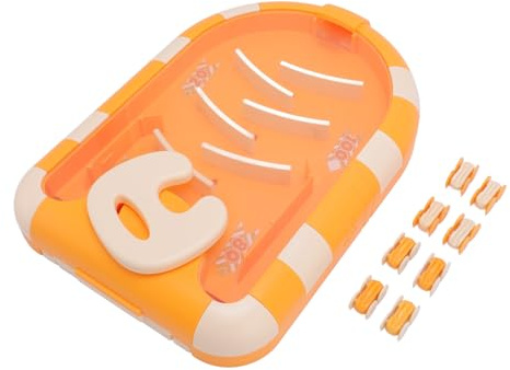 SIXRUN Lernspielzeug mit Rutschbahn und Autorampe, REGT Kreativität und Geduld an, Geeignet für und Mädchen (ORANGE)