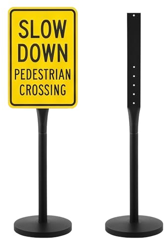 VEVOR Supporto Cartello Stradale Portatile per Agenzia Immobiliare Altezza 123 cm, Porta Poster con Base in Ghisa Cartello di Vendita, Espositore per Poster da Interno Esterno Porta Segnale, Nero